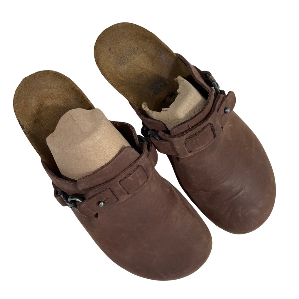 Birkenstock Papillio Dana Women's Wedge Clogs Brown Oiled Leather EU 37 US 6-6.5 - Picture 2 of 9